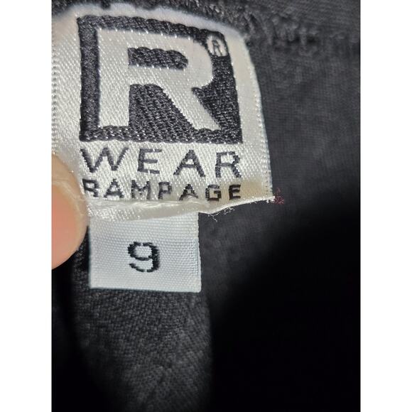 R Wear Rampage 90's Y2k Paper Tag Black Mini Skirt Double Front Split Jrs 9 (28) - Picture 6 of 7